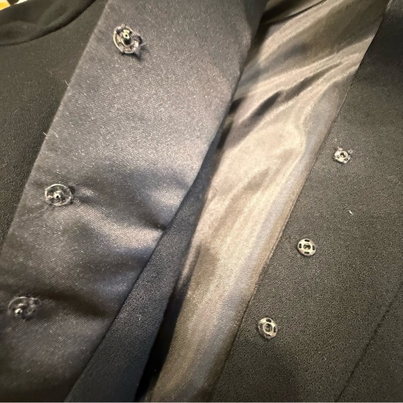 Christian Dior Women’s Black Wool Blazer With Satin Cuffs & Collar Sz 2P - Picture 7 of 16